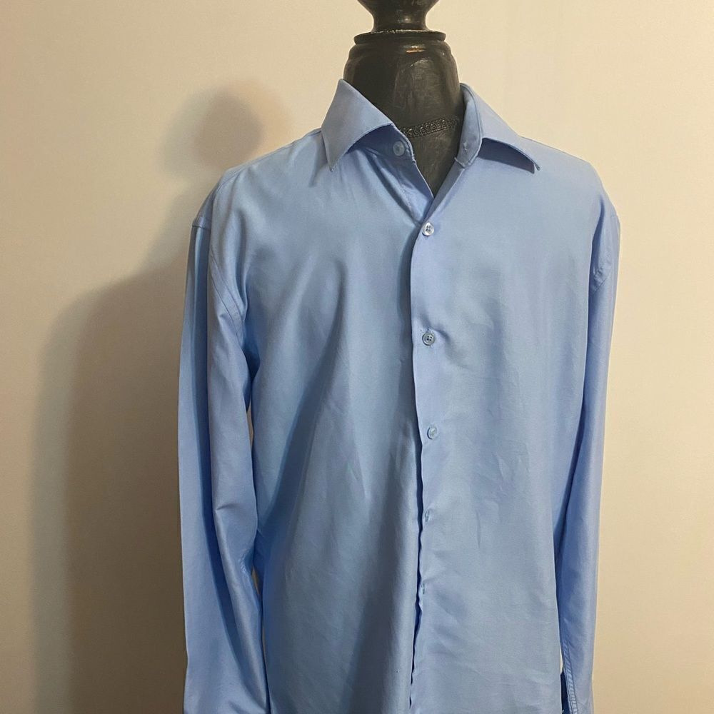 Fusion Light Blue Italy Slim Fit button-d dress shirt, size 16-16 1/2